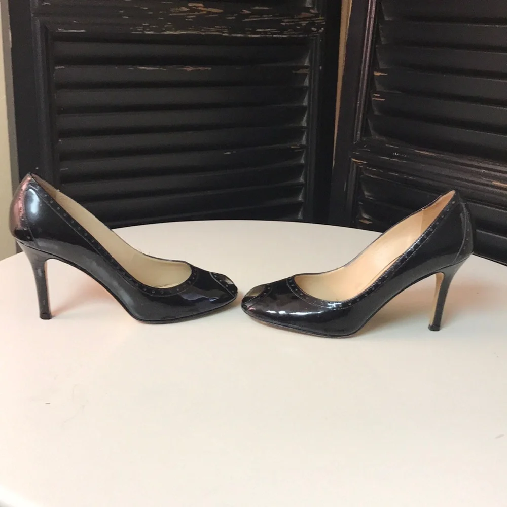 Kate Spade patent leather peep‎ toe heels 7.5 ✨